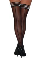 Kixies Lois hold-up stockings with center back seam black S