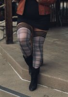 Kixies Lori hold-up stockings plaid gray S