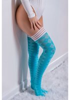 Kixies Par 4 hold-up stockings check/ diamond pattern blue S