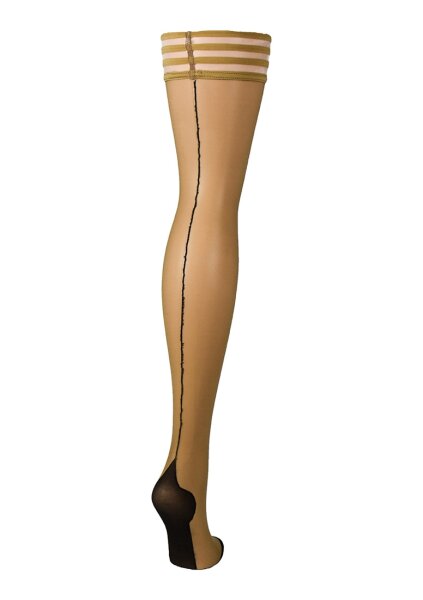 Kixies Ruby hold-up stockings with black center back seam skin-colored S