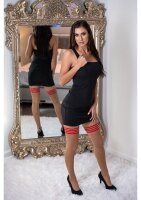 Kixies Whitney hold-up stockings with red center back seam skin-colored S