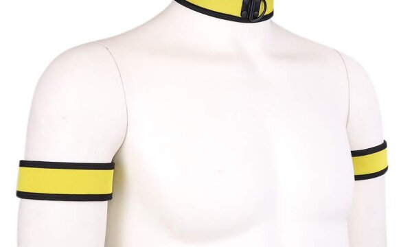 Kinky Puppy Yellow Neoprene PUPPY armbands