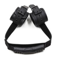 Kinky Puppy Black handcuffs with a handle