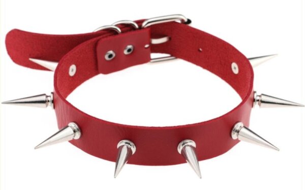 Joy Jewels Piky Lish Spike Necklace Red