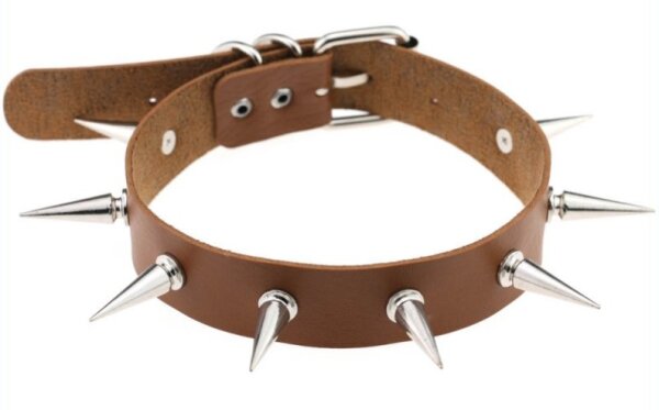 Joy Jewels Piky Lish Brown Spike Collar