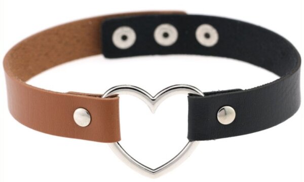 Joy Jewels Bicolor Heart Black-Brown Necklace