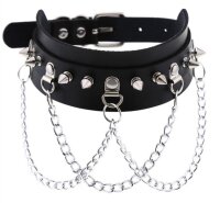 Joy Jewels Piky Spike Collar Black-Silver