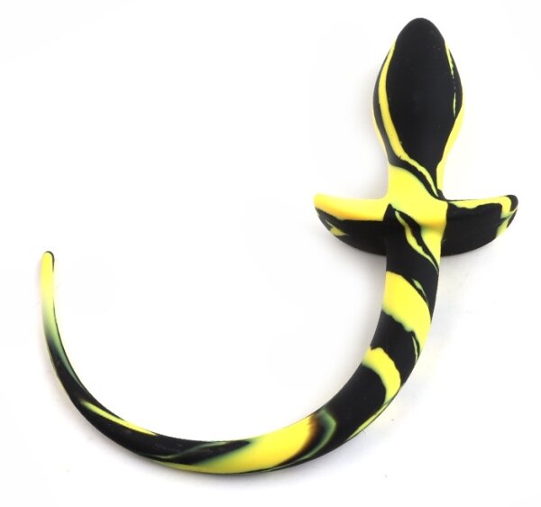 Kinky Puppy Plug Dog Tail 7.5 x 3.1cm Black-Yellow