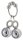 MenSteel Metal Ring with 2 Weight Hanger Balls XXL 160g