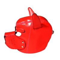 Kinky Puppy Bondage Mask Canine Petplay Red