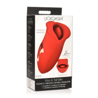 XR Brands Kiss and Tell Silicone Kissing and Vibrating Clitoral Stimulator Red