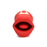 XR Brands Kiss and Tell Silicone Kissing and Vibrating Clitoral Stimulator Red