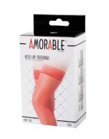 Amorable by Rimba Hold-Up Fishnet Stockings One Size Red