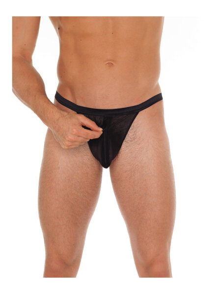 Amorable by Rimba Transparent thong with zipper One Size Black