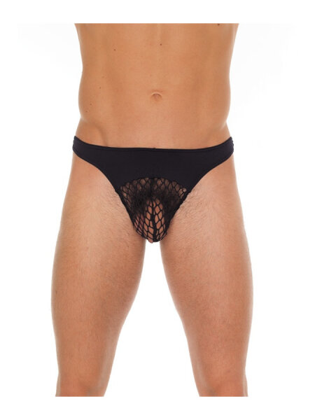 Amorable by Rimba Thong with mesh One Size Black