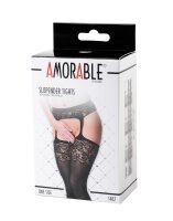 Amorable by Rimba Pantyhose with Suspenders One size Black