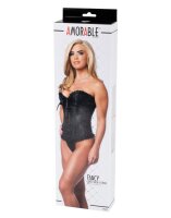 Amorable by Rimba Laced corset with G-string Black S