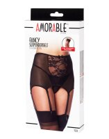 Amorable Strapshalter mit G-String und Str&uuml;mpfen Schwarz L-XL