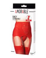 Amorable Strapshalter mit G-String und Str&uuml;mpfen Rot L-XL