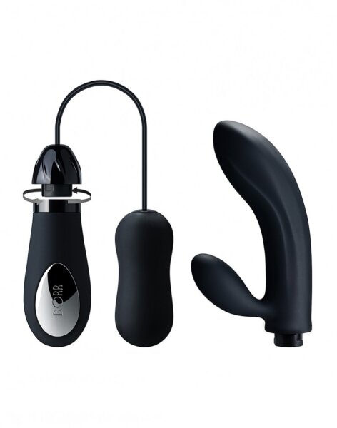 Dorr Fulfilled Vibrator with Interchangeable Attachments Black
