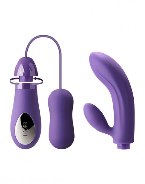 Dorr Fulfilled Vibrator mit austauschbaren Aufs&auml;tzen Lila