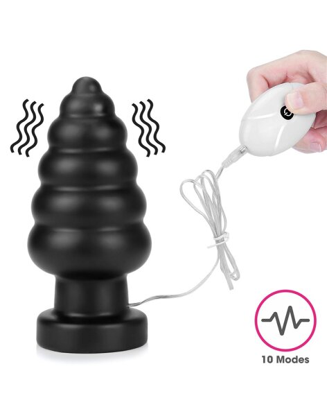 LoveToy King Size Vibrating Anal Cracker 7" / 18 cm Black