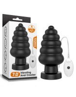 LoveToy King Size Vibrating Anal Cracker 7" / 18 cm Black