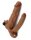 LoveToy Pleasure X Tender Vibrating Double Penis Sleeve + 2" /  5 cm Brown