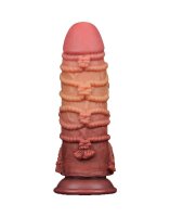 LoveToy - Extreme Dildo with Rope Pattern 24 cm - Brown...