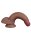 LoveToy - Dual Layered Silicone Dildo 18.5 cm (&Oslash; 3.7 cm) - Brown