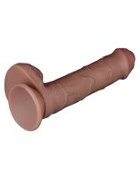 LoveToy - Dual Layered Silicone Dildo 20.5 cm (&Oslash; 4 cm) - Brown