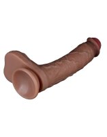 LoveToy - Dual Layered Silicone Dildo 21.5 cm (&Oslash; 4.2 cm) - Brown