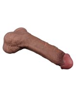 LoveToy - Dual Layered Silicone Dildo 21.5 cm (&Oslash; 4.2 cm) - Brown