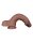 LoveToy - Dual Layered Silicone Dildo 22 cm (&Oslash; 4.2 cm) - Brown