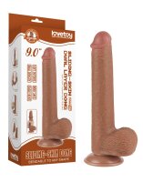LoveToy - Sliding Skin Dildo 22 cm (&Oslash; 3.7 cm) - Brown