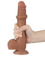 LoveToy - Sliding Skin Dildo 22 cm (&Oslash; 3.7 cm) - Brown
