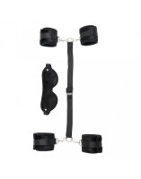 Rimba Soft hand- to ankle cuffs with eye mask