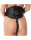 Rimba - Lace-up waistcorset complete with straps, ring and silicone dildo (3,5 x 13 cm) - M
