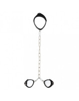 Rimba Hals-Handfessel Kombi mit Ketten Silber Schwarz