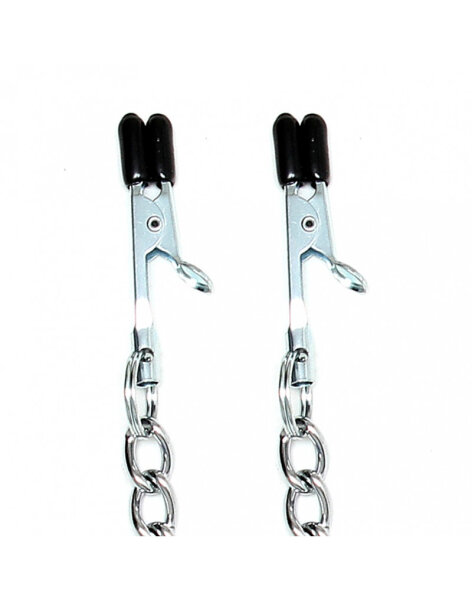 Rimba Nippelklemmen mit Kette Silber 2 St&uuml;ck