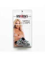 Rimba Nippelklemmen mit Kette Silber 2 St&uuml;ck