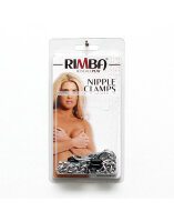 Rimba Nipple Clamps with Metal Chains Silver 2 Pieces