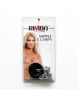 Rimba Plastic Nipple Clamps with Chain Black Silver 2 Pieces