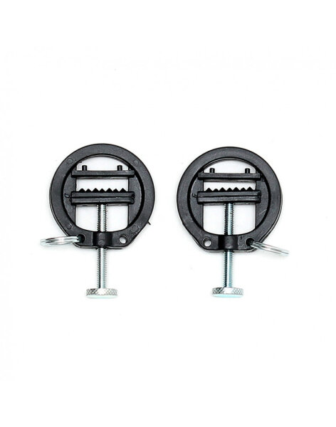 Rimba Plastic Nipple Clamps with Key Ring Black Silver 2 Pieces