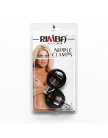 Rimba Plastic Nipple Clamps with Key Ring Black Silver 2 Pieces
