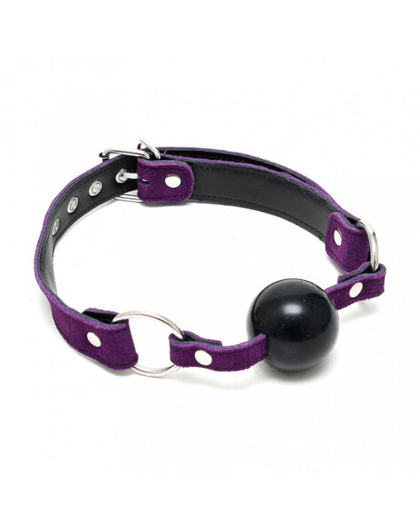Rimba Ball Gag with Silicone Ball Purple Black &Oslash; 4.4 cm