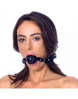 Rimba Ball Gag with Silicone Ball Black &Oslash; 4.4 cm
