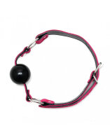 Rimba Mundknebel mit Silikonball Rosa Schwarz &Oslash; 4,4 cm