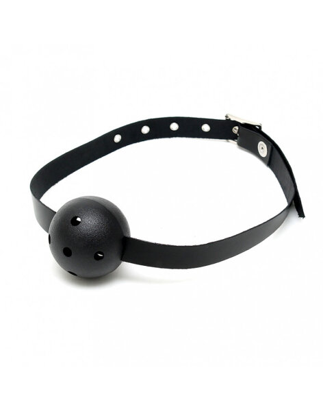 Rimba Ball Gag with Leather Strap Black