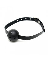 Rimba Ball Gag with Leather Strap Black